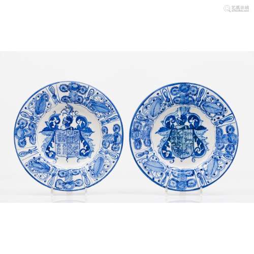 A set of two heraldic plates