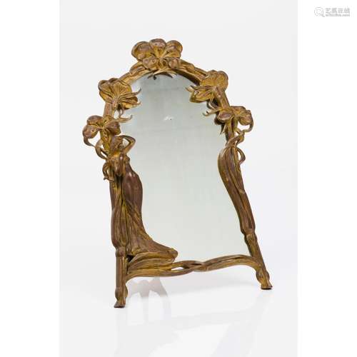 An Art Nouveau tabletop mirror