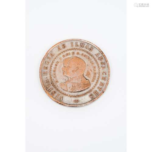 A commemorative medal for King Carlos I and Queen Amelia of ...