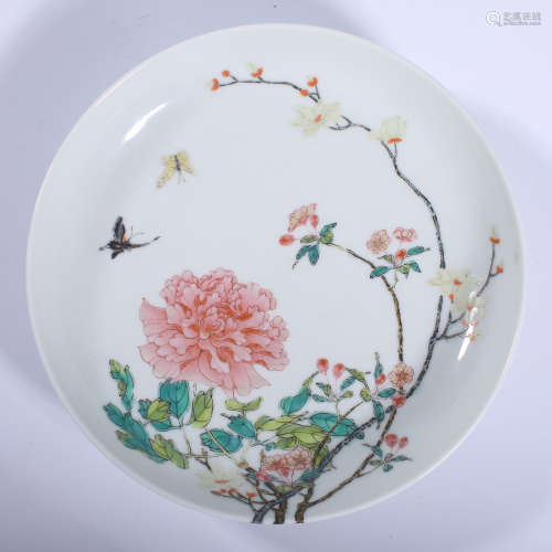 Qing Dynasty Yongzheng pastel plate