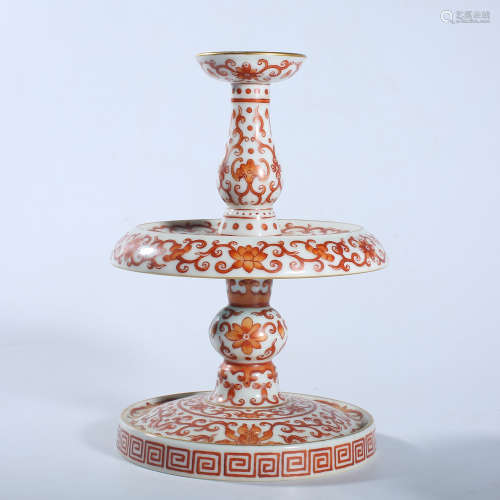 Qing Dynasty Qianlong pastel candlestick