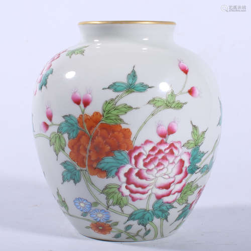 Qing Dynasty Yongzheng pastel jar