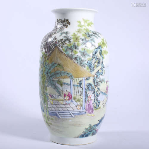 Qing Dynasty Qianlong pastel lantern vase