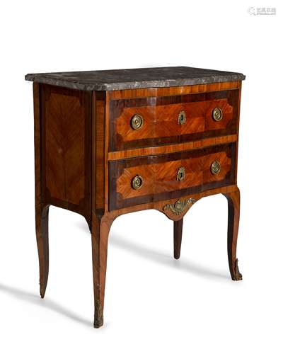 A French Louis XV-style parquetry commode