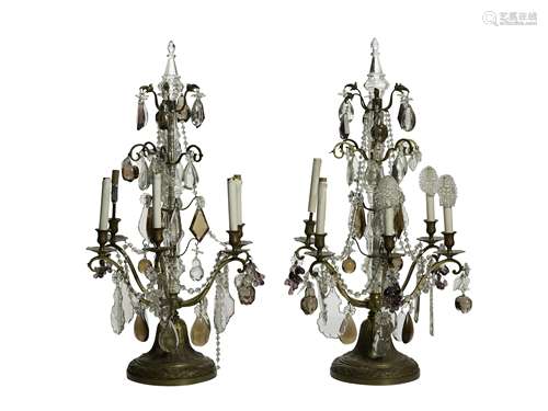 A pair of gilt-bronze girandoles