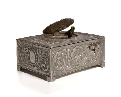 A German silver singing bird automaton music box