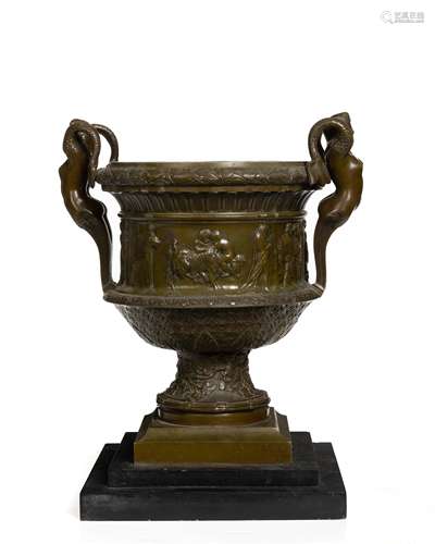 A Neoclassical-style bronze urn