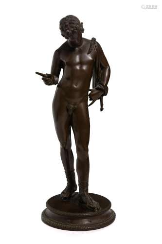 A bronze sculpture of Narcissus