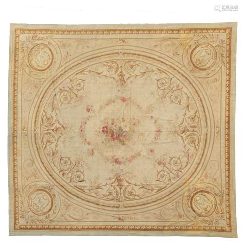 A large Aubusson area rug