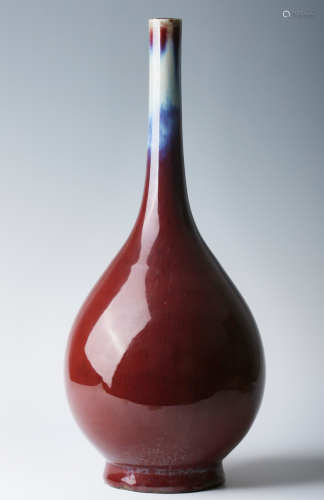 清乾隆霁红窑变釉胆瓶