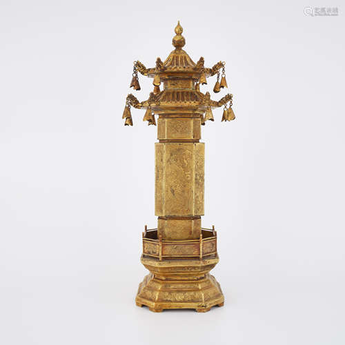 Gilt Bronze Pagoda