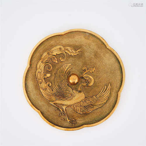 Gilt Phoenix Bronze Mirror