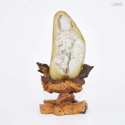 Nephrite Rough Figure of Buddha