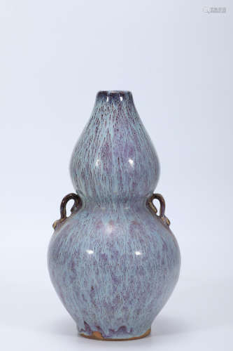Flambe Glazed Double-Gourd Vase