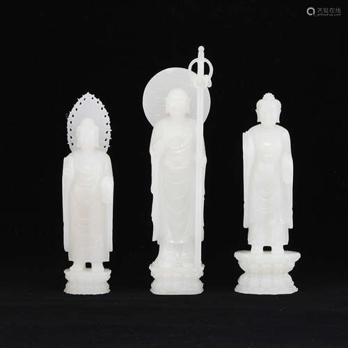 Nephrite Figure of Three Buddha