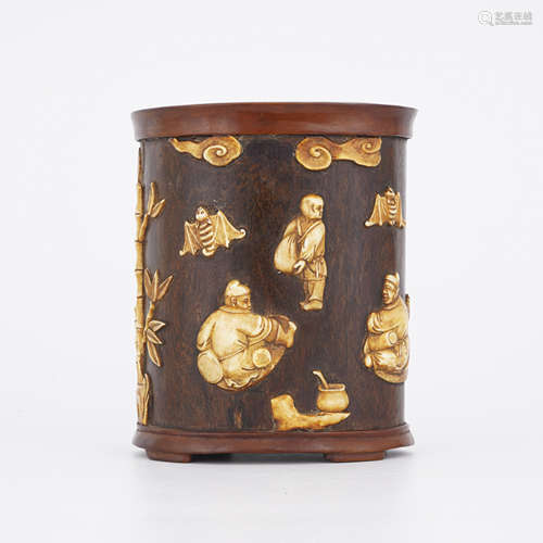 Huanghuali Inlaid Brushpot