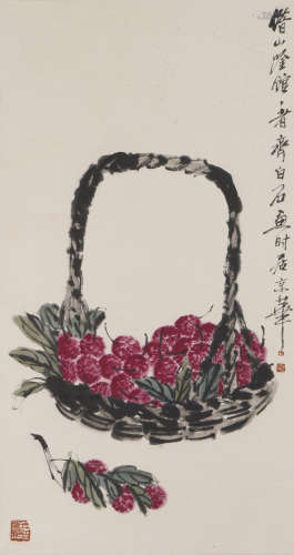 The Red Bayberry,Painting by Qi Baishi