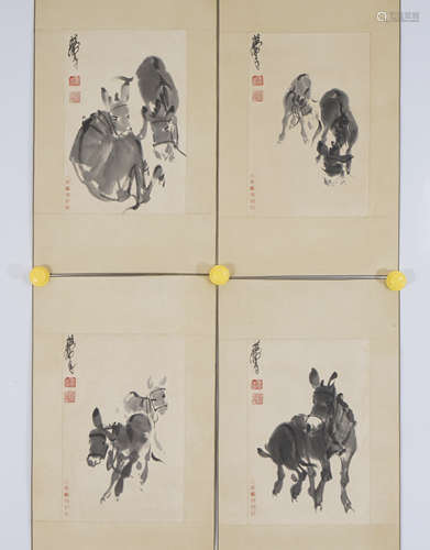 The Donkeys，Painting by Huang Zhou