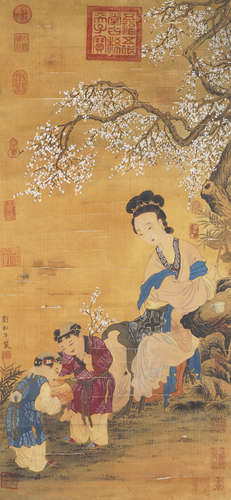 Chinese Figure Handscroll by Liu Songnian