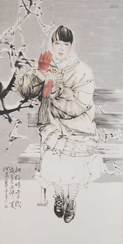 Chinese Figure Painting by He Jiaying