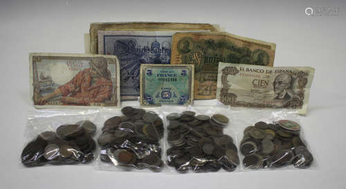 A collection of mostly Continental coins, including Switzerl...
