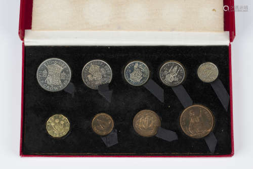 A George VI nine-coin specimen set 1950, with the original R...