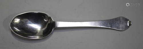 A William & Mary silver trefid spoon, the bowl back with rib...