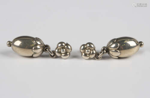 A pair of Georg Jensen earrings, designed by Georg Jensen, e...