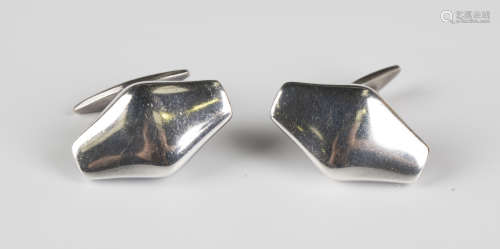 A pair of Georg Jensen silver cufflinks, designed by Kim Nav...
