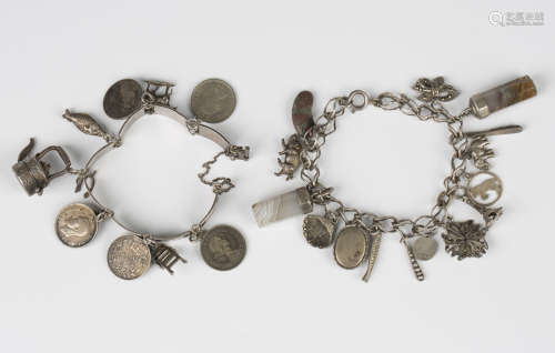 A Palestinian curved panel link bracelet, detailed '925', fi...