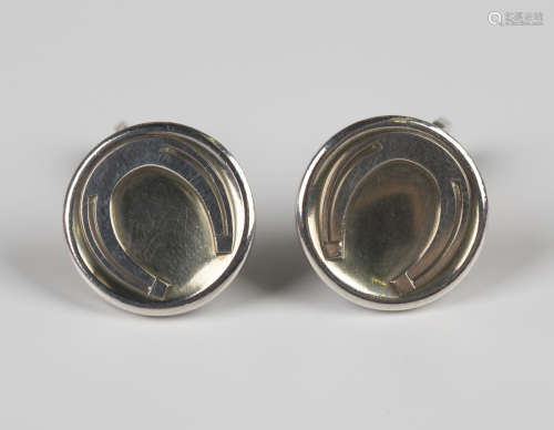 A pair of Georg Jensen silver cufflinks, designed by Arno Ma...