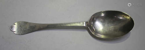 A late 17th/early 18th century silver trefid spoon, the bowl...