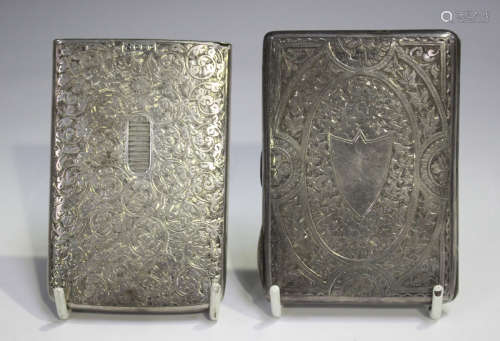 A late Victorian Needham's patent silver card case of rectan...