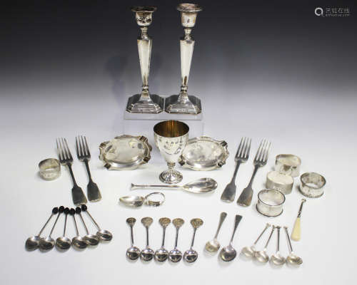 A set of four Victorian silver Fiddle pattern table forks, L...