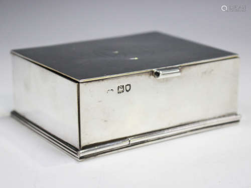 A late Victorian silver rectangular ecclesiastical box with ...