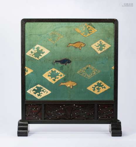 十七世紀 古織錦屏風
