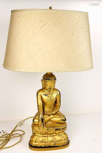 Sitzender Buddha, als zweiflammige Lampe montiert Myanmar