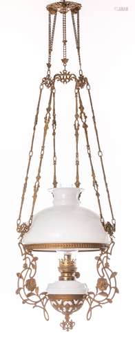 Petroleum-Deckenlampe Deutsch, um 1900