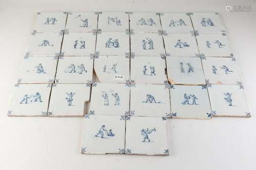 Lot 18th century tiles (26 pcs.)