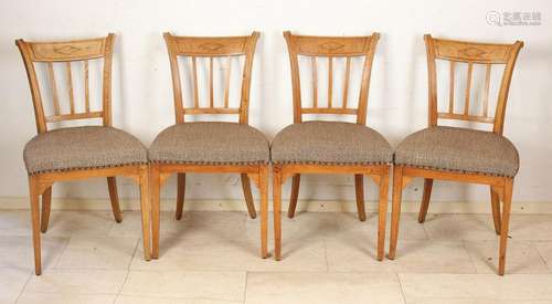 Four 18th century elm wood chairs