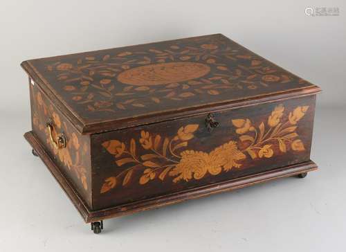 Dutch bible chest with marquetry