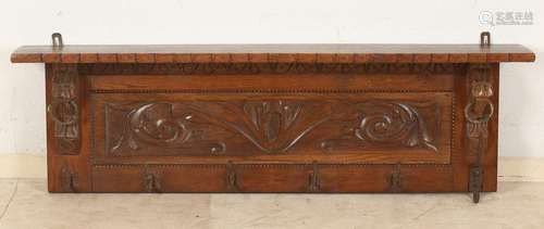 Oak coat rack, 1900