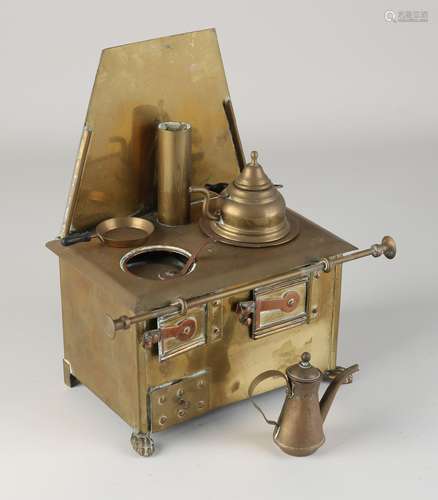 Antique brass children's stove, 1900