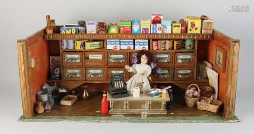 Antique doll grocery store