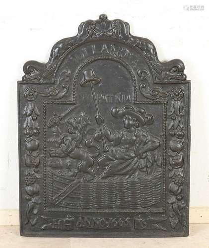 Antique cast iron fireback