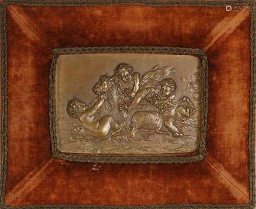 Antique bronze plaque