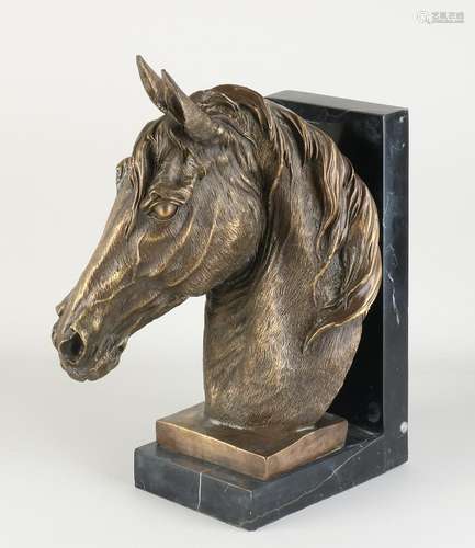 Bronze bookend, Horse's head