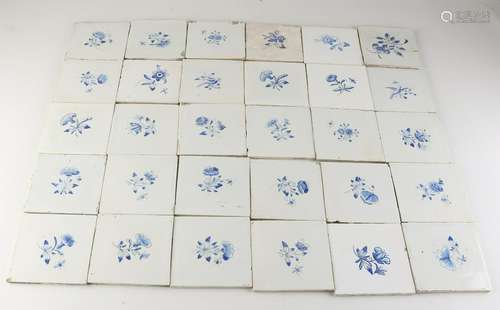 Lot of antique tiles (30 pcs.)