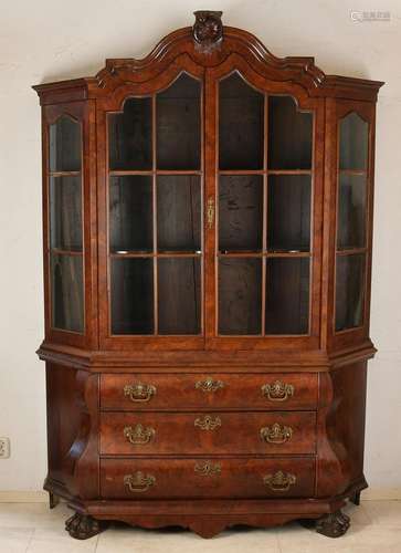 burr walnut china cabinet