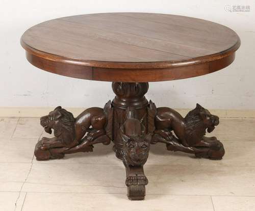 Antique French table with full animals.